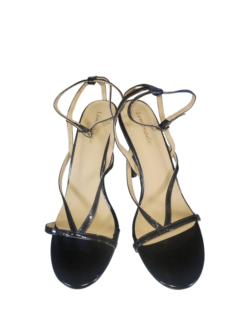 Lemonade Yasmin Black Strappy 4.5" Stiletto Heels Women's Dress Sandals Sz 10